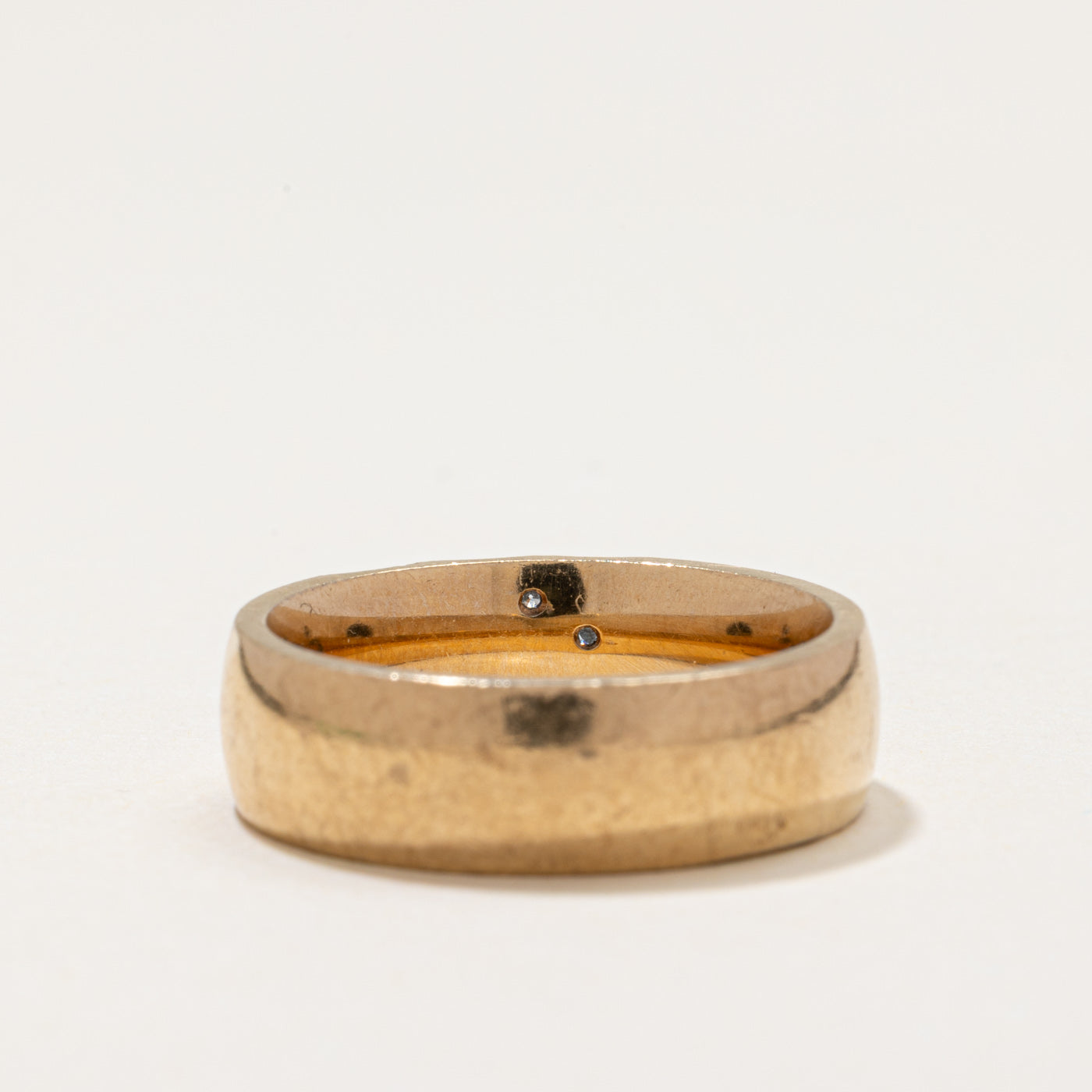 Diagonal Diamond Grooved Band | 0.03ctw | SZ 6.5