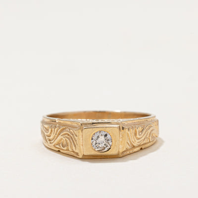 Diamond Engraved Scrollwork Ring | 0.22ct | SZ 9.5