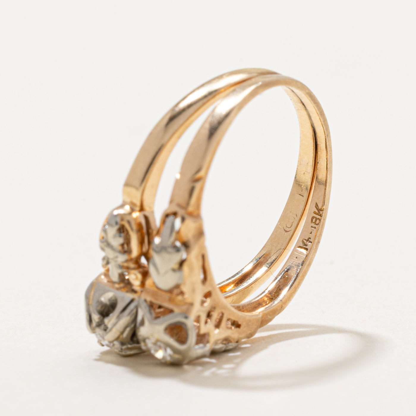 14k Dual Band Diamond Ring | 0.11ctw | SZ 4.75