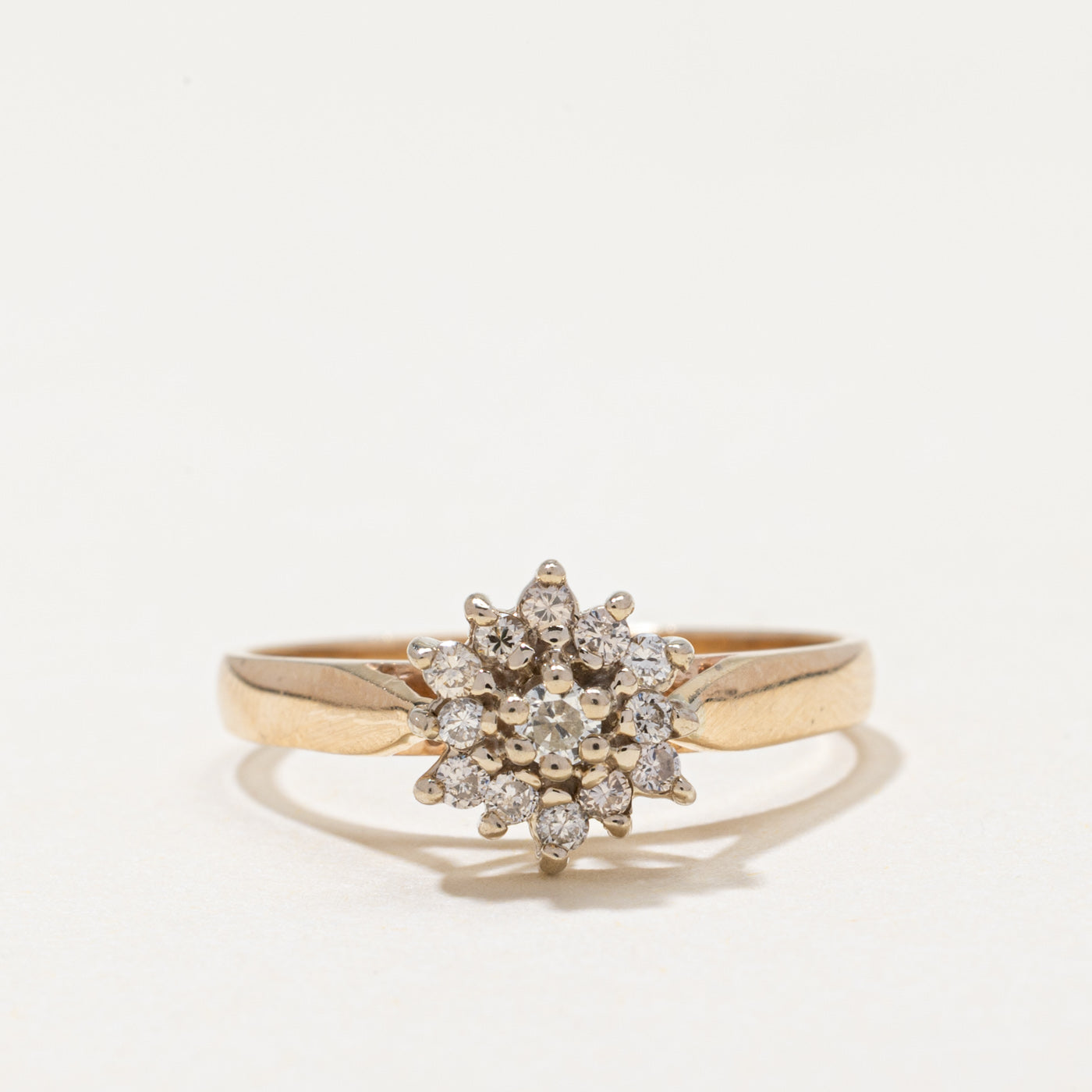 Diamond Cluster Petal Ring | 0.18ctw | SZ 6.5