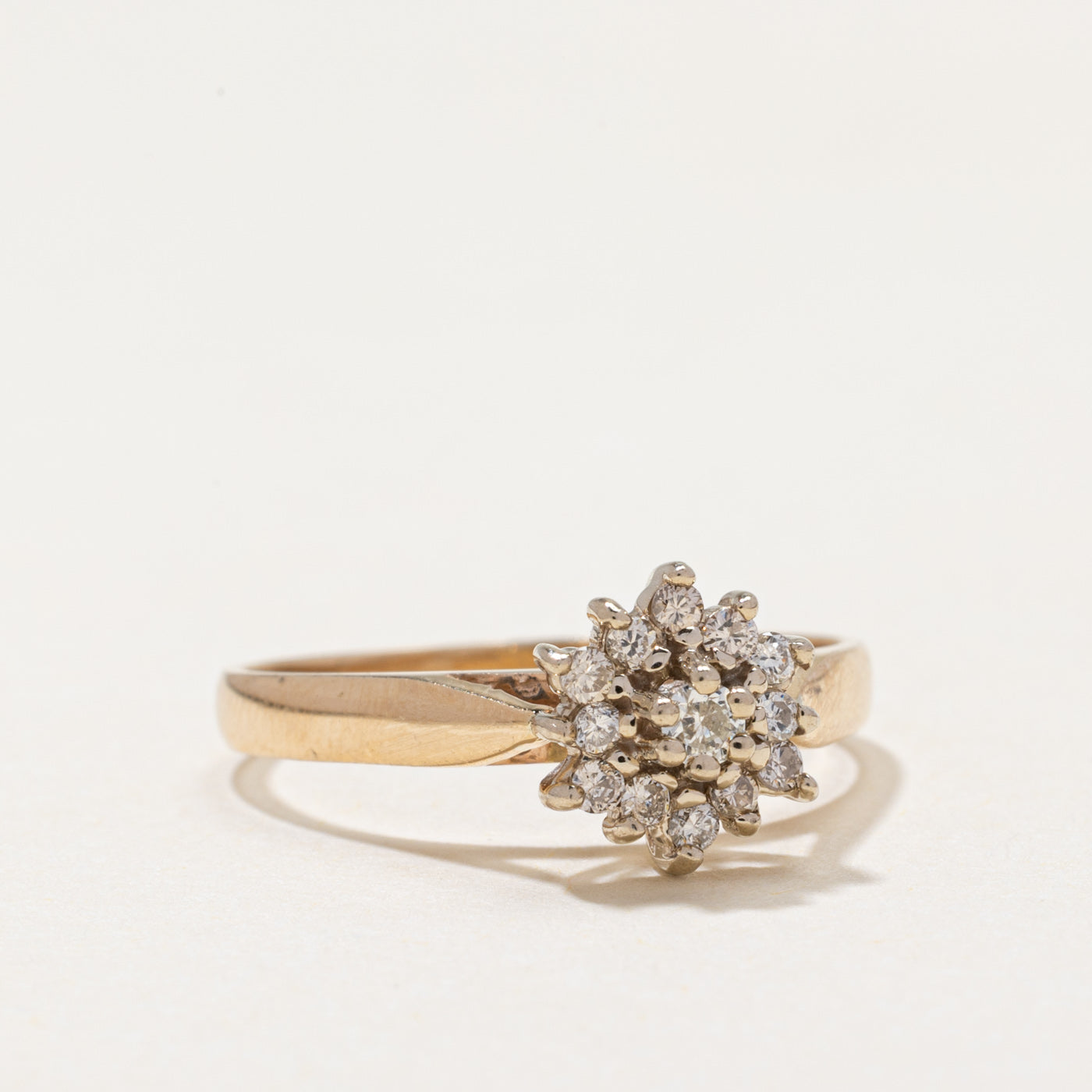 Diamond Cluster Petal Ring | 0.18ctw | SZ 6.5