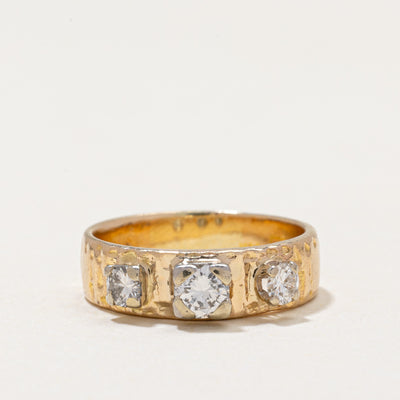 14k Diamond Textured Ring | 0.37ctw | SZ 4