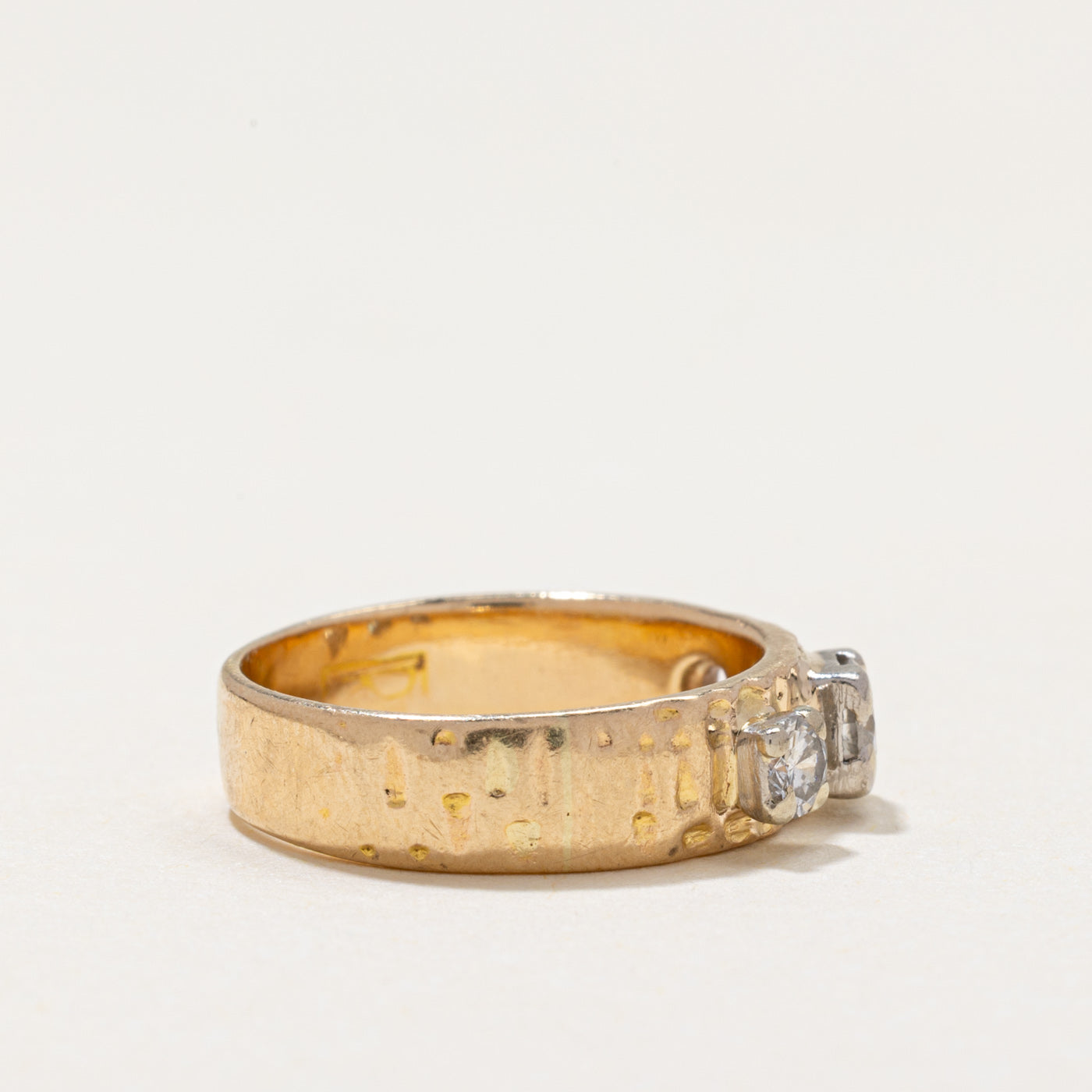 14k Diamond Textured Ring | 0.37ctw | SZ 4