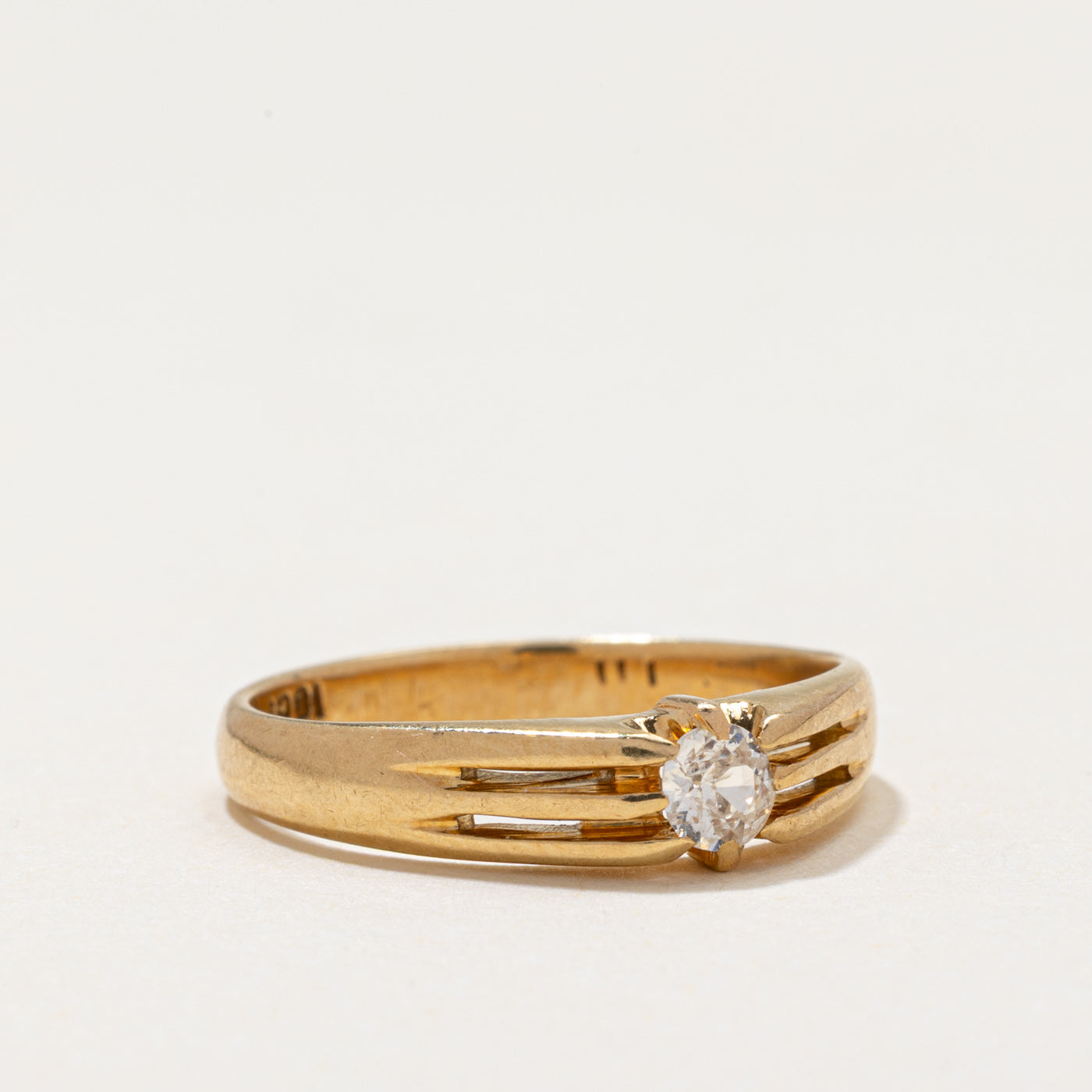 Solitaire Diamond Openwork Ring | 0.14ct | SZ 6.25