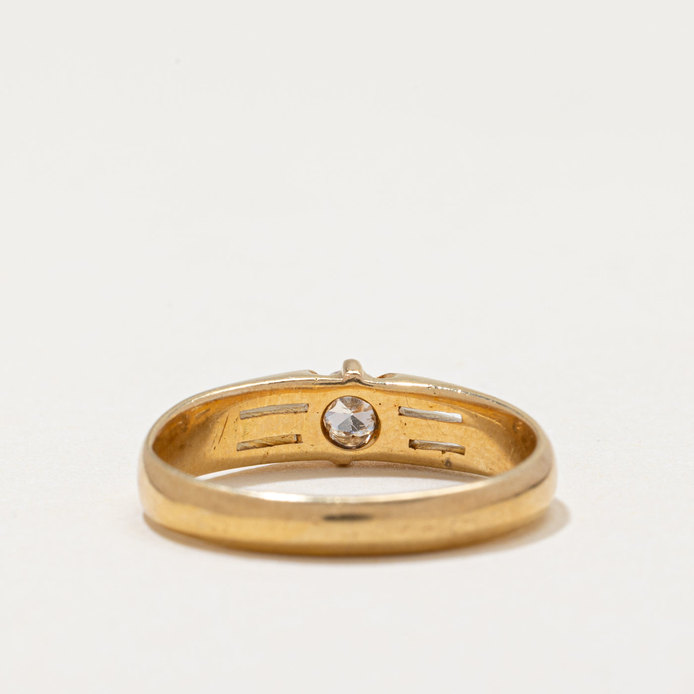 Solitaire Diamond Openwork Ring | 0.14ct | SZ 6.25