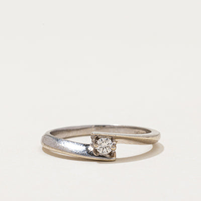 Solitaire Diamond Bypass Ring | 0.06ct | SZ 5.5