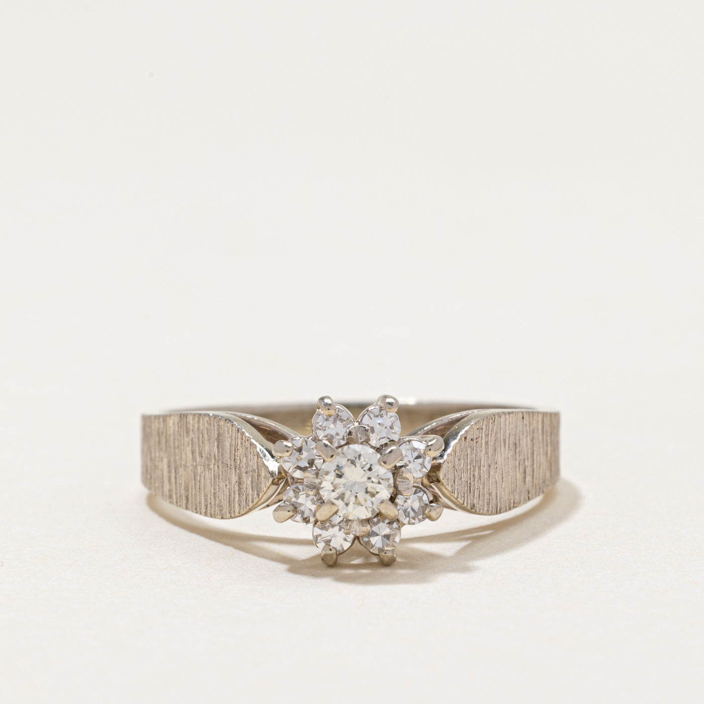 Diamond Petal Textured Ring | 0.30ctw | SZ 7.25