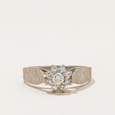Diamond Petal Textured Ring | 0.30ctw | SZ 7.25
