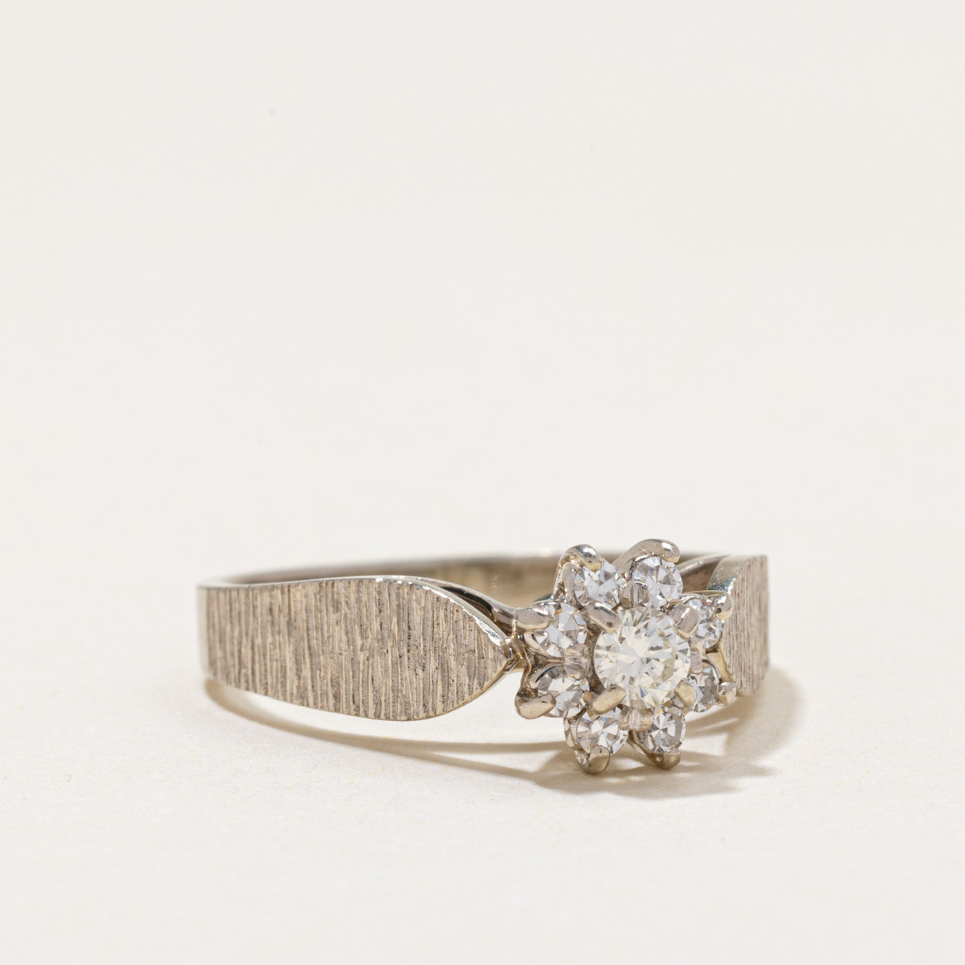 Diamond Petal Textured Ring | 0.30ctw | SZ 7.25