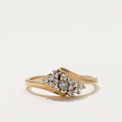 Diamond Cluster Bypass Ring | 0.22ctw | SZ 5.75