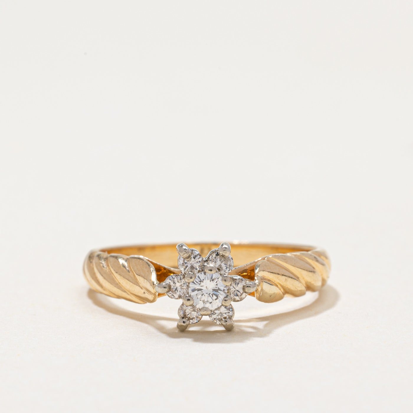 Diamond Petal Rope Ring | 0.23ctw | SZ 6.5