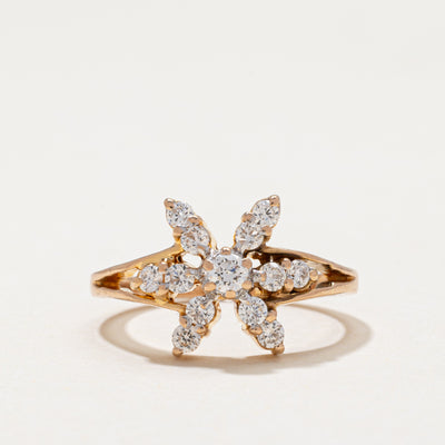 Diamond Petal Tapered Ring | 0.43ctw | SZ 4.75