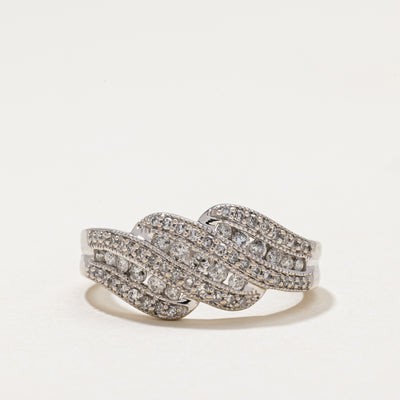 Diamond Waterfall Milgrained Ring | 0.50ctw | SZ 7.5