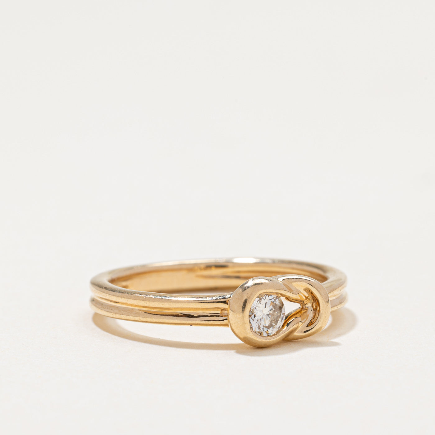 Solitaire Diamond Buckle Ring | 0.16ct | SZ 7