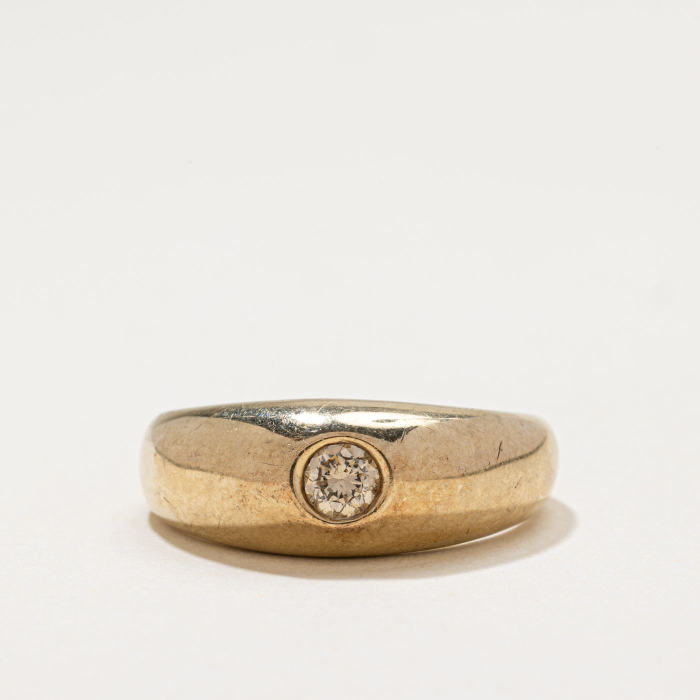 Bague solitaire diamant brun en forme de dôme | 0,25 ct | Taille 9
