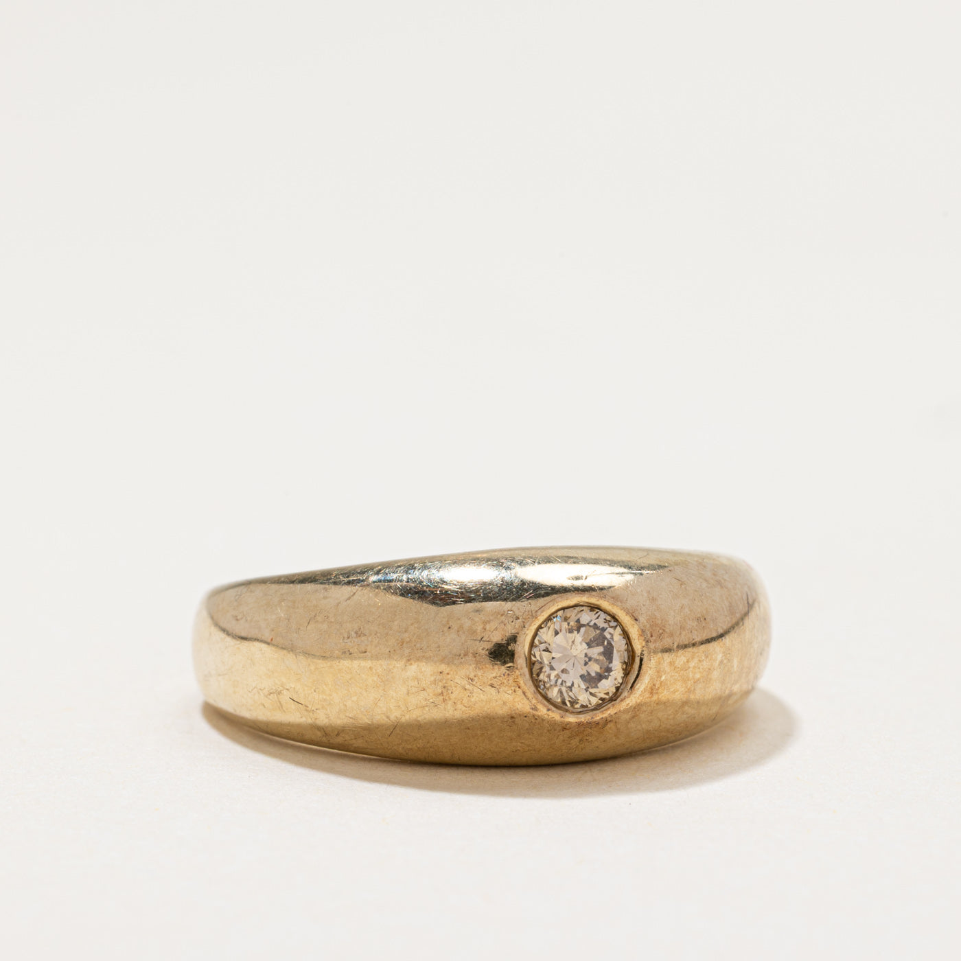Bague solitaire diamant brun en forme de dôme | 0,25 ct | Taille 9