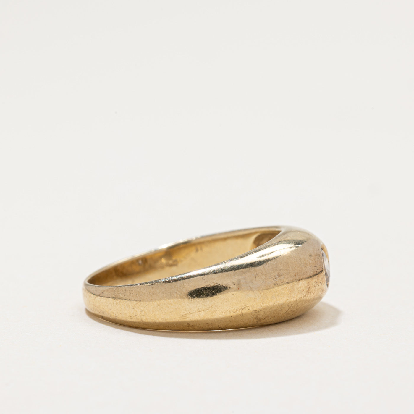 Bague solitaire diamant brun en forme de dôme | 0,25 ct | Taille 9