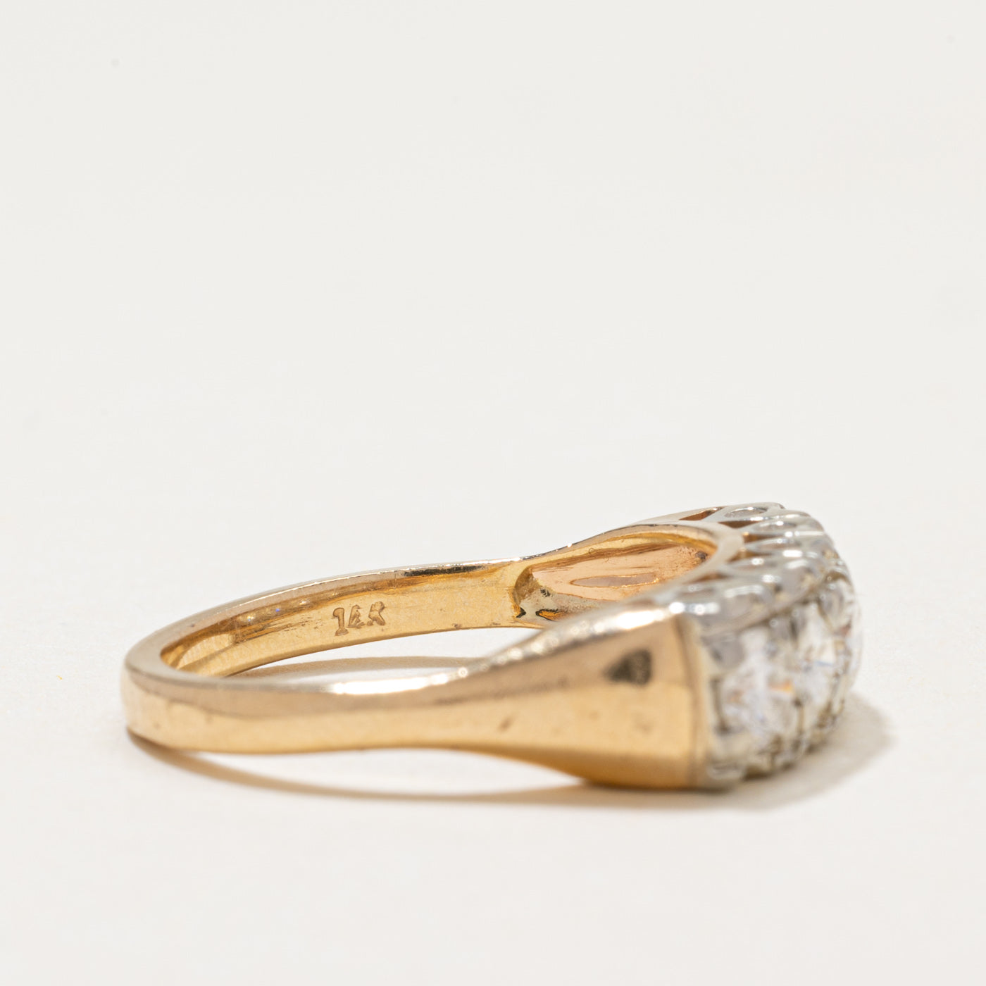 Bague cinq diamants | 0,84 ct au total | Taille 7,5