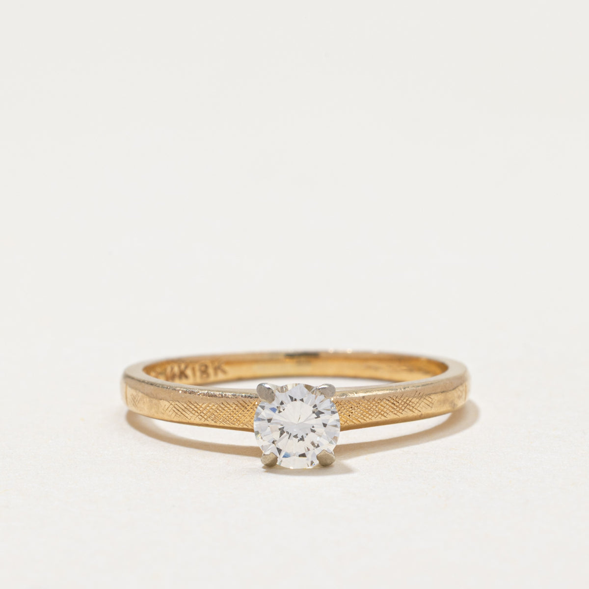 'Birks' Solitaire Diamond Textured Ring | 0.30ct | SZ 4.75