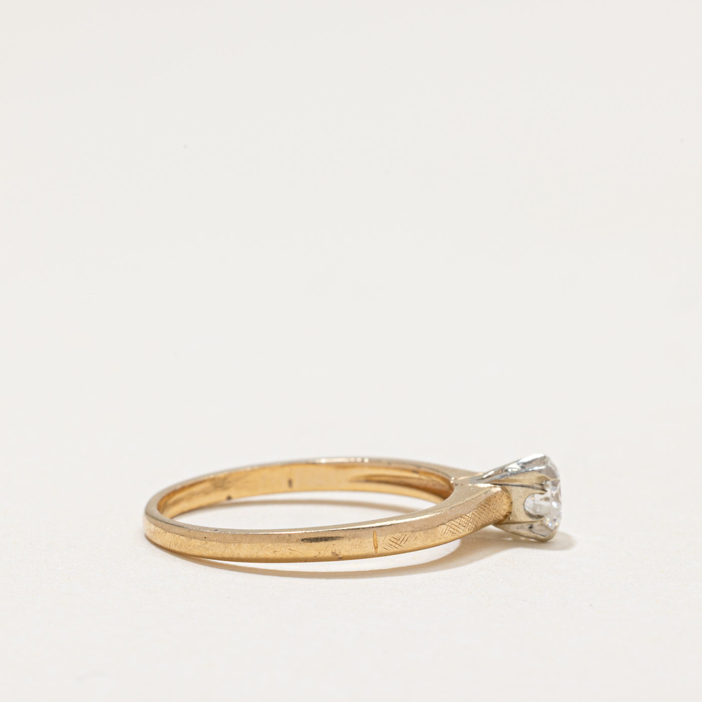 'Birks' Solitaire Diamond Textured Ring | 0.30ct | SZ 4.75