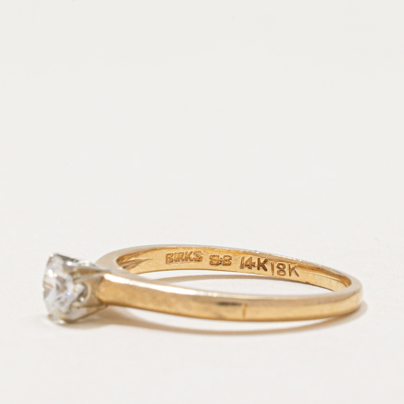 'Birks' Solitaire Diamond Textured Ring | 0.30ct | SZ 4.75