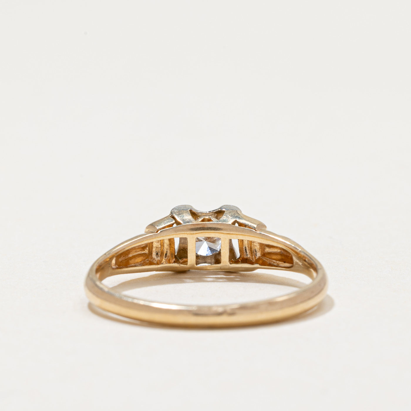 Two Tone Solitaire Diamond Ring | 0.21ct | SZ 6.5