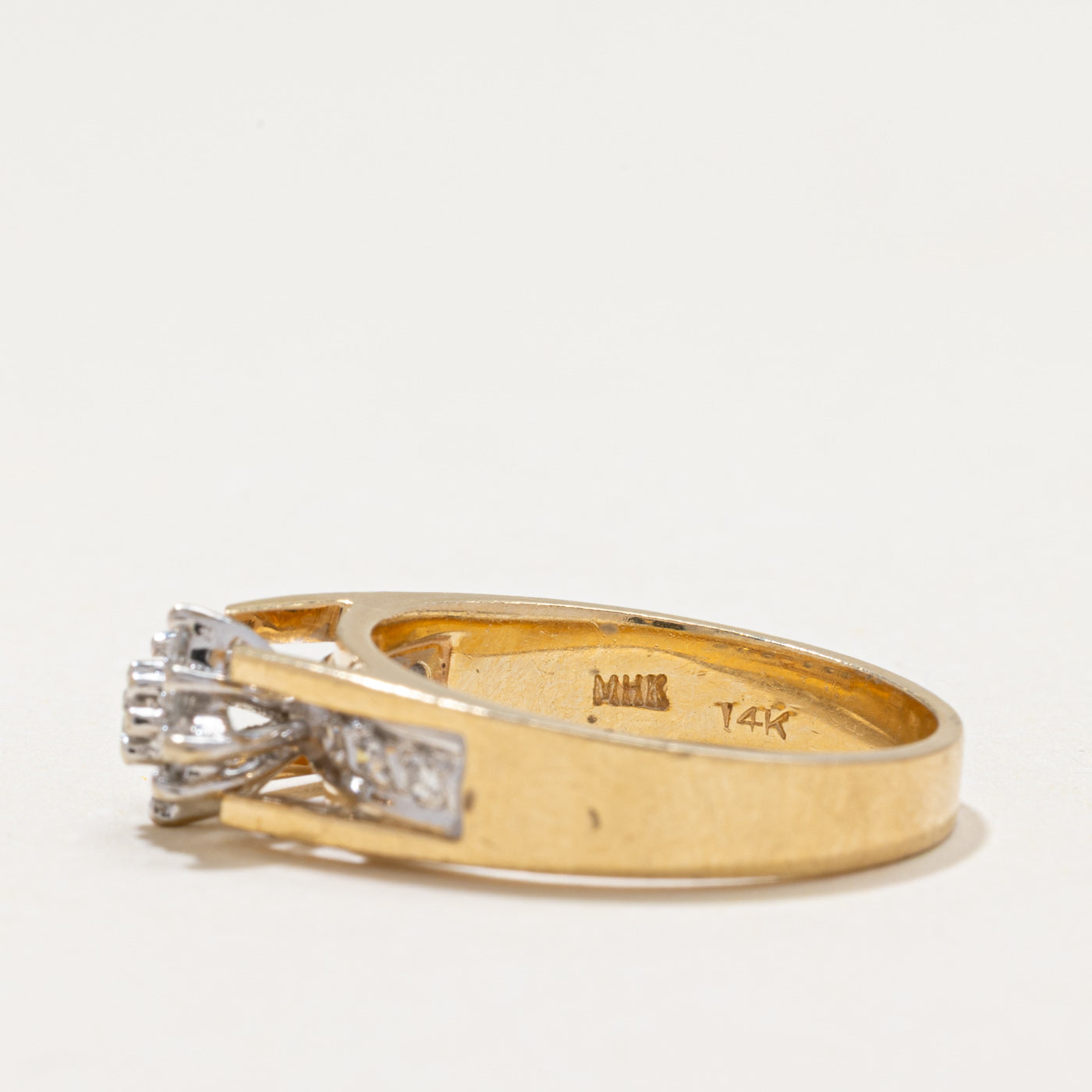 Diamond Petal Cluster Tapered Ring | 0.25ctw | SZ 6.75