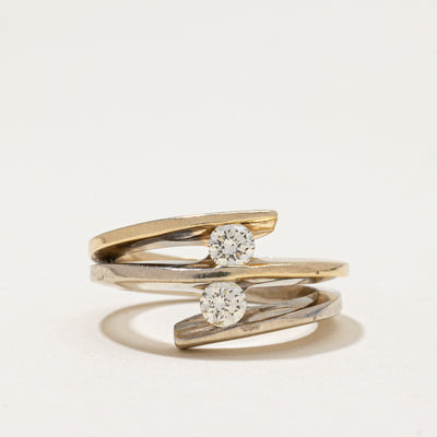 Two Stone Diamond Bypass Ring | 0.40ctw | SZ 5.5