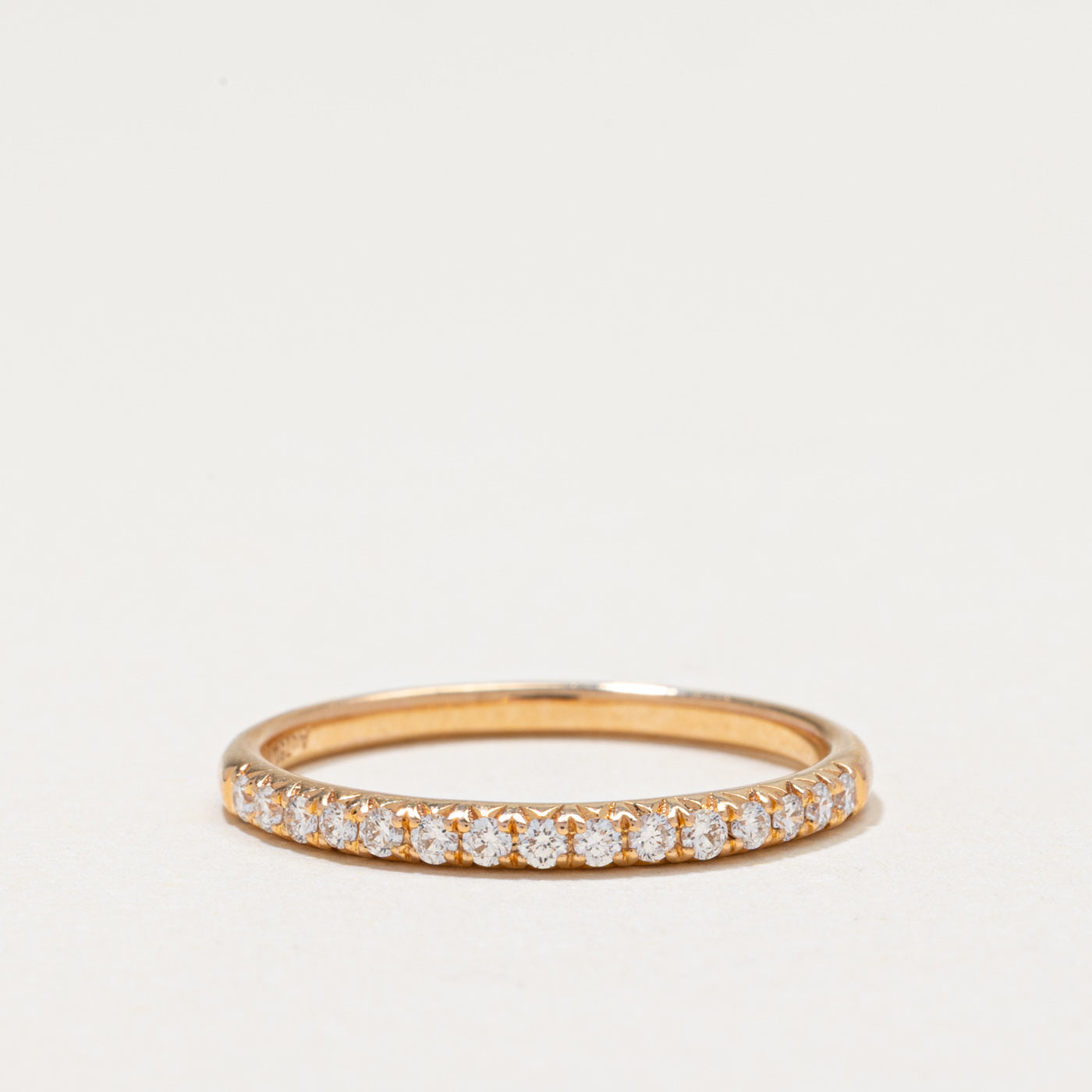 Alliance semi-éternité en or 18 carats sertie de diamants | 0,16 ct | 1,80 mm | Taille 6