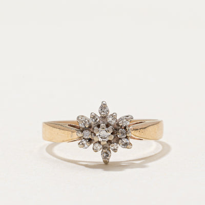 Diamond Cluster Reverse Tapered Ring | 0.13ctw | SZ 3.5