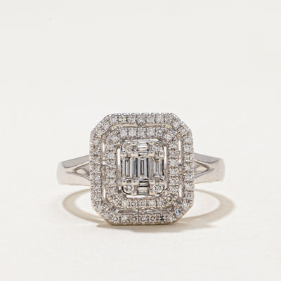 Illusion Set Diamond Double Halo Ring | 0.32ctw | SZ 6.5