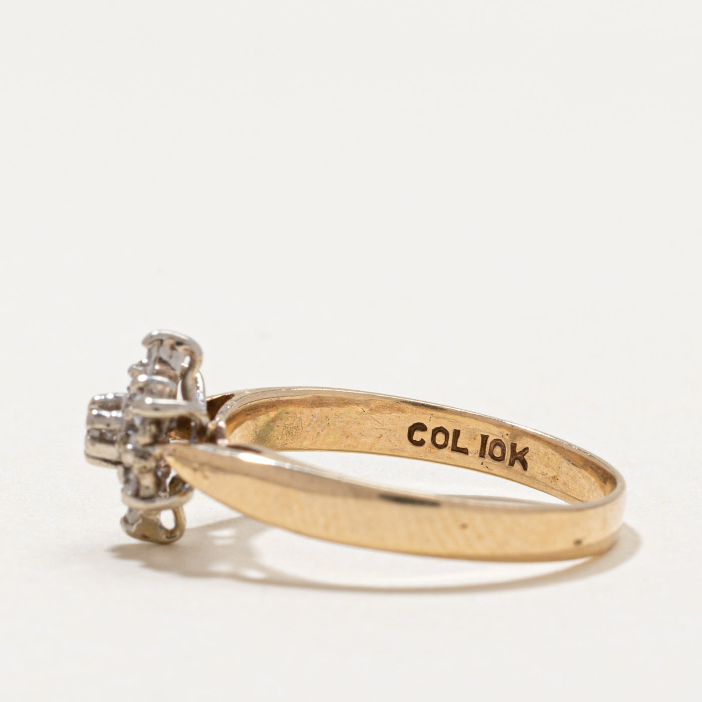 Diamond Cluster Reverse Tapered Ring | 0.13ctw | SZ 3.5