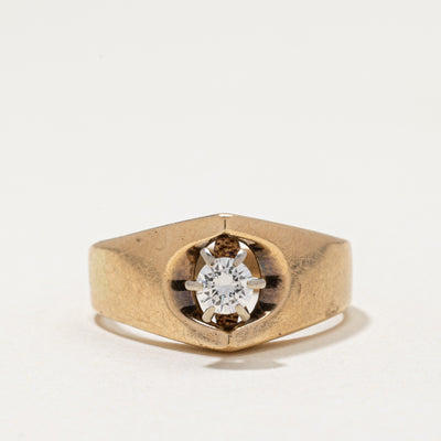 High Set Solitaire Diamond Tapered Ring | 0.27ct | SZ 8