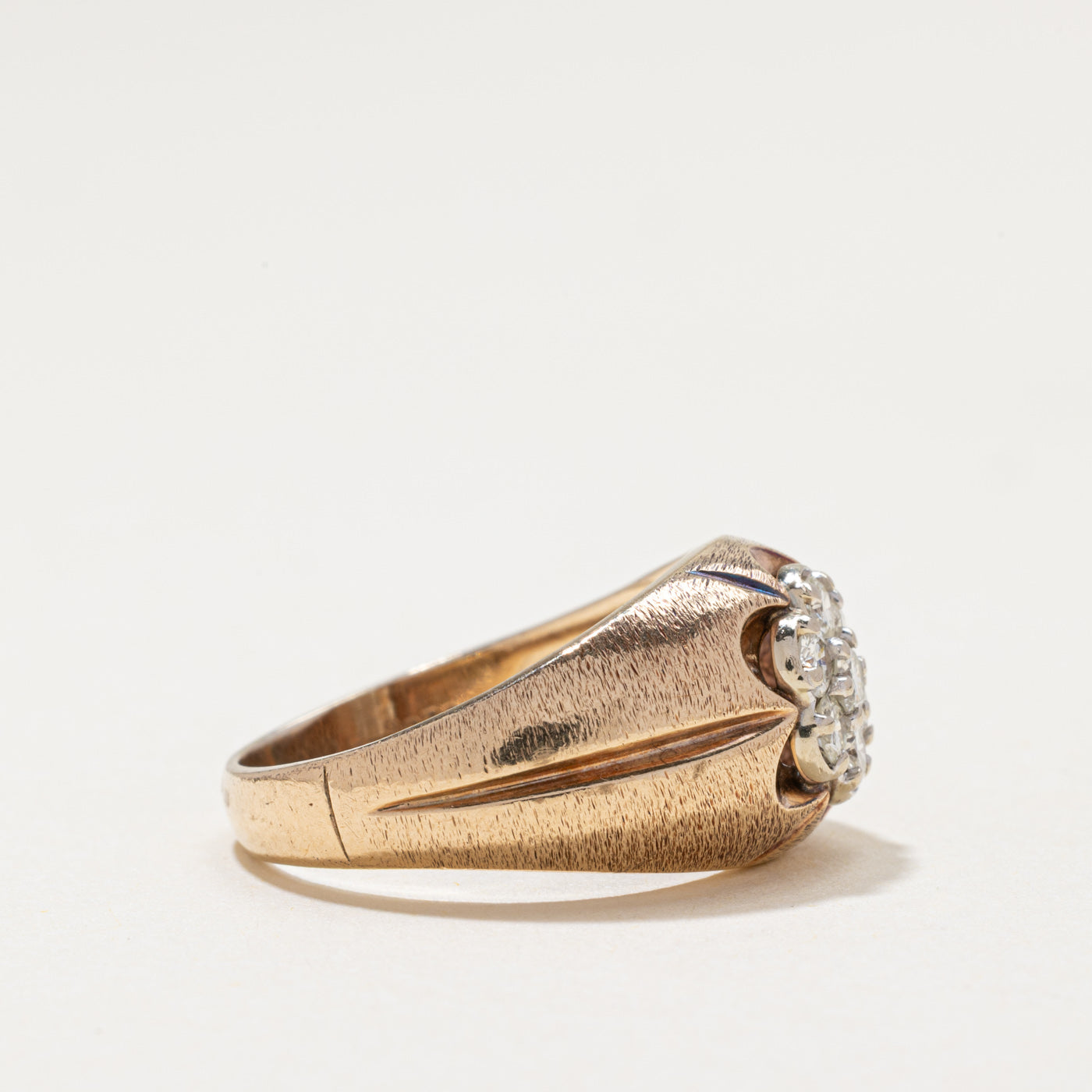 Diamond Daisy Textured Dome Ring | 0.45ctw | SZ 8