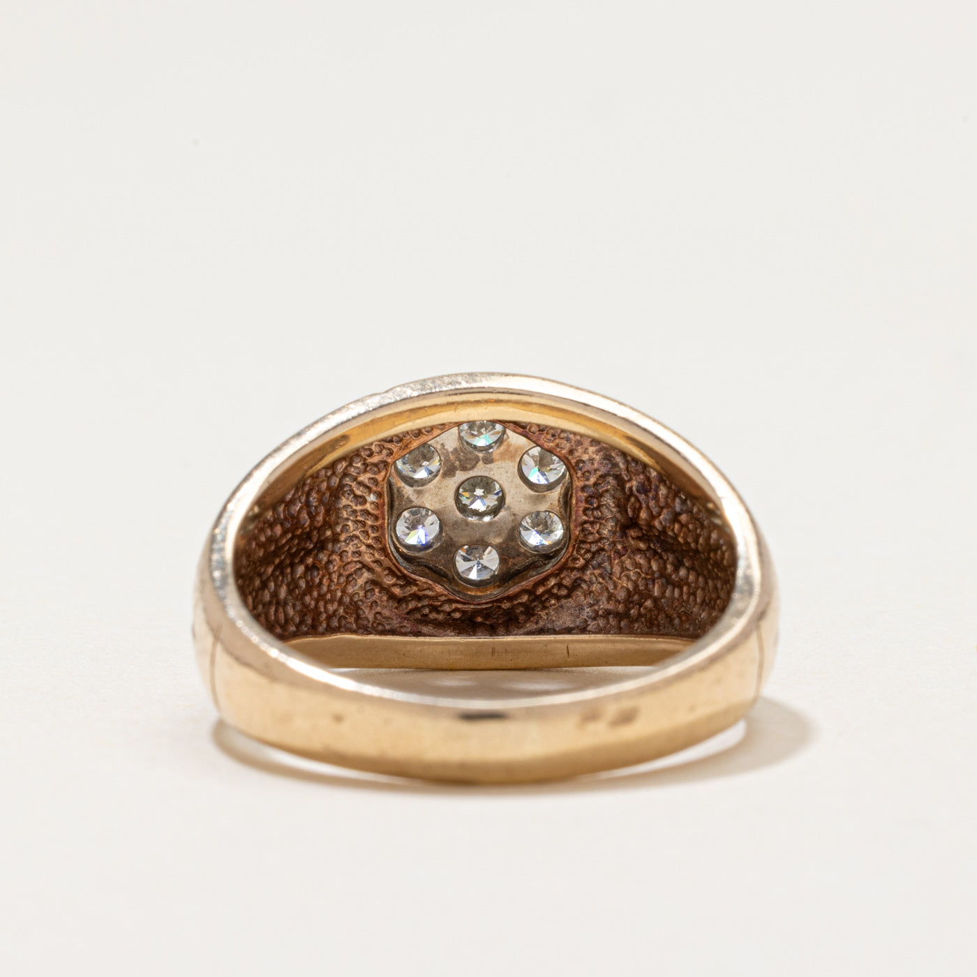 Diamond Daisy Textured Dome Ring | 0.45ctw | SZ 8