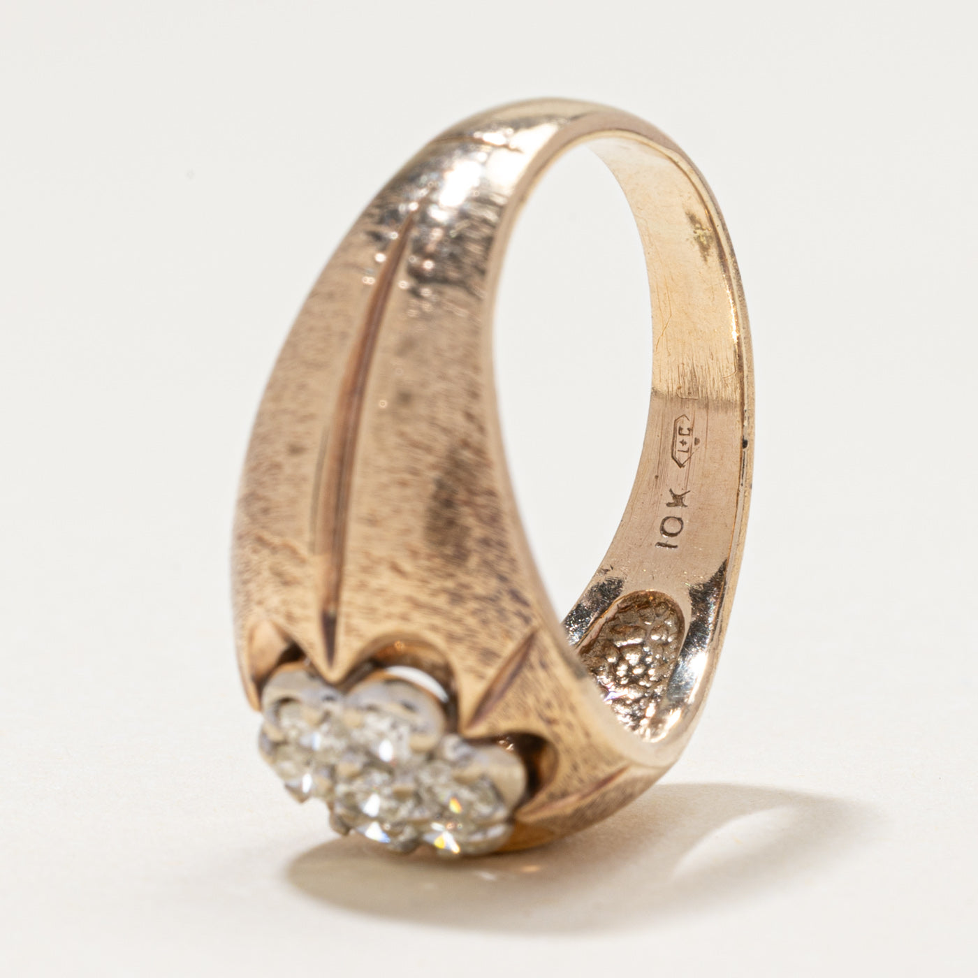 Diamond Daisy Textured Dome Ring | 0.45ctw | SZ 8