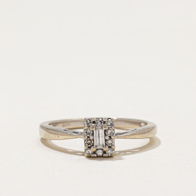 Diamond Halo Reverse Tapered Ring | 0.14ctw | SZ 6