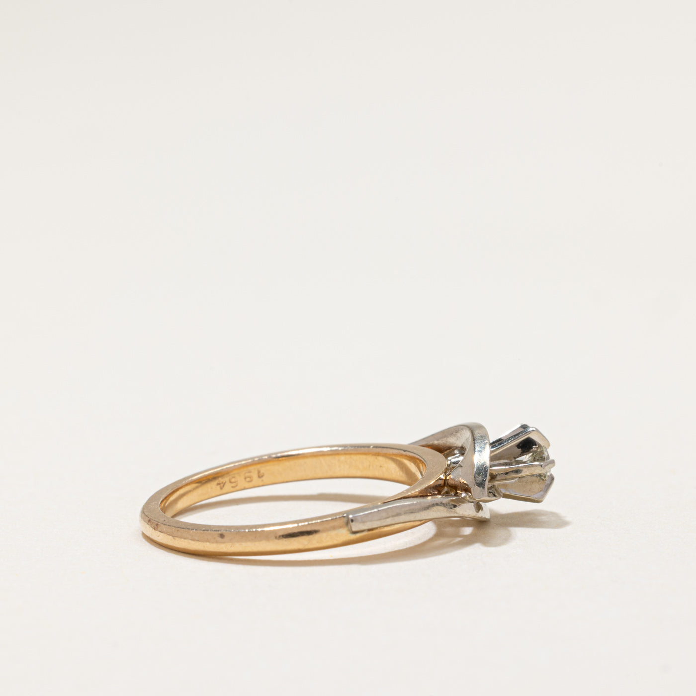 Bague bicolore sertie de diamants | 0,09 ct | Taille 6