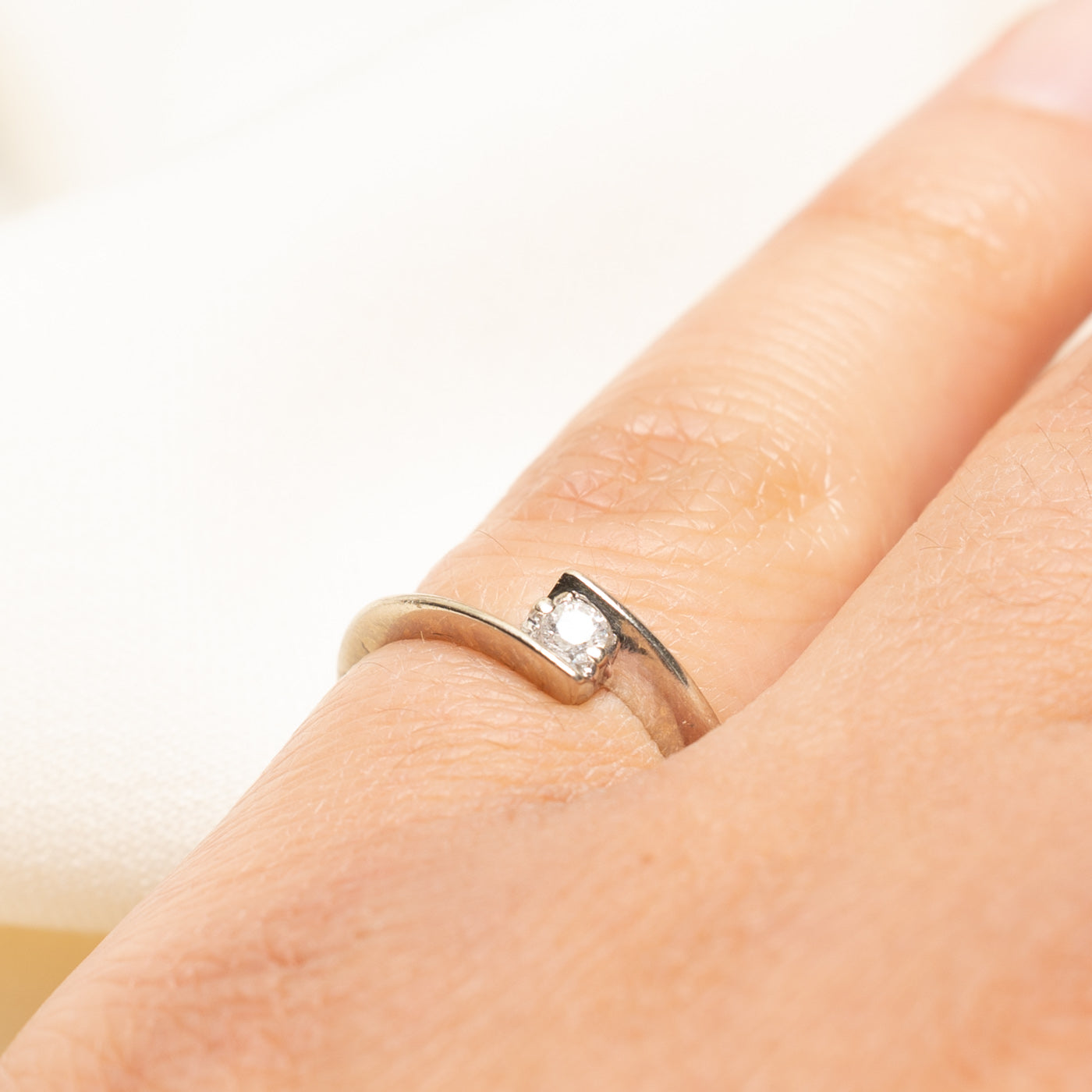 10k Diamond Bypass Ring | 0.07ct | SZ 4