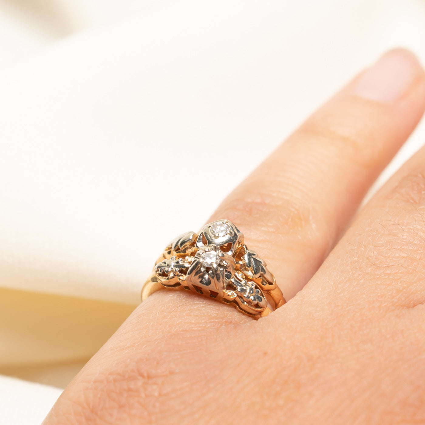 14k Dual Band Diamond Ring | 0.11ctw | SZ 4.75