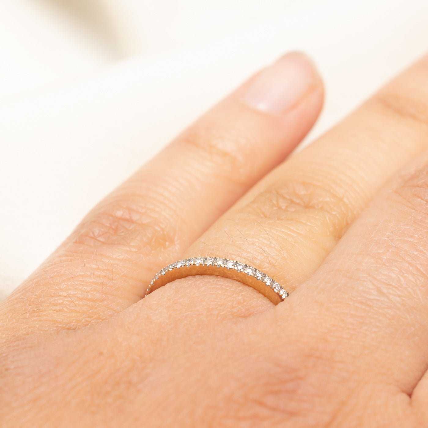 Alliance demi-éternité en diamants | 0,18 ct | 2,00 mm | Taille 6