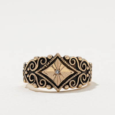 Diamond Ornate Scrollwork Ring | 0.01ct | SZ 8.25