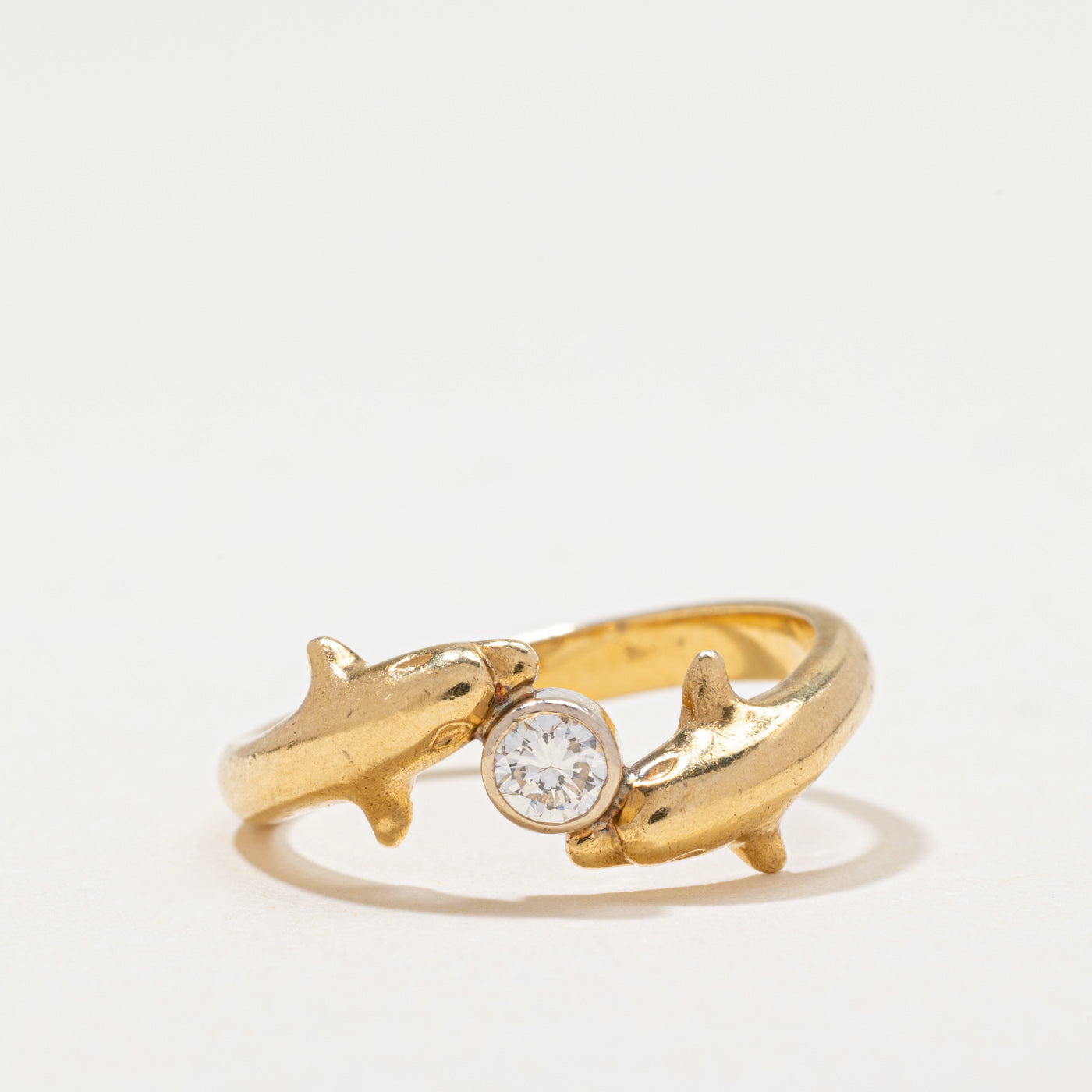 Diamond Dolphin Bypass Ring | 0.20ct | SZ 7.75
