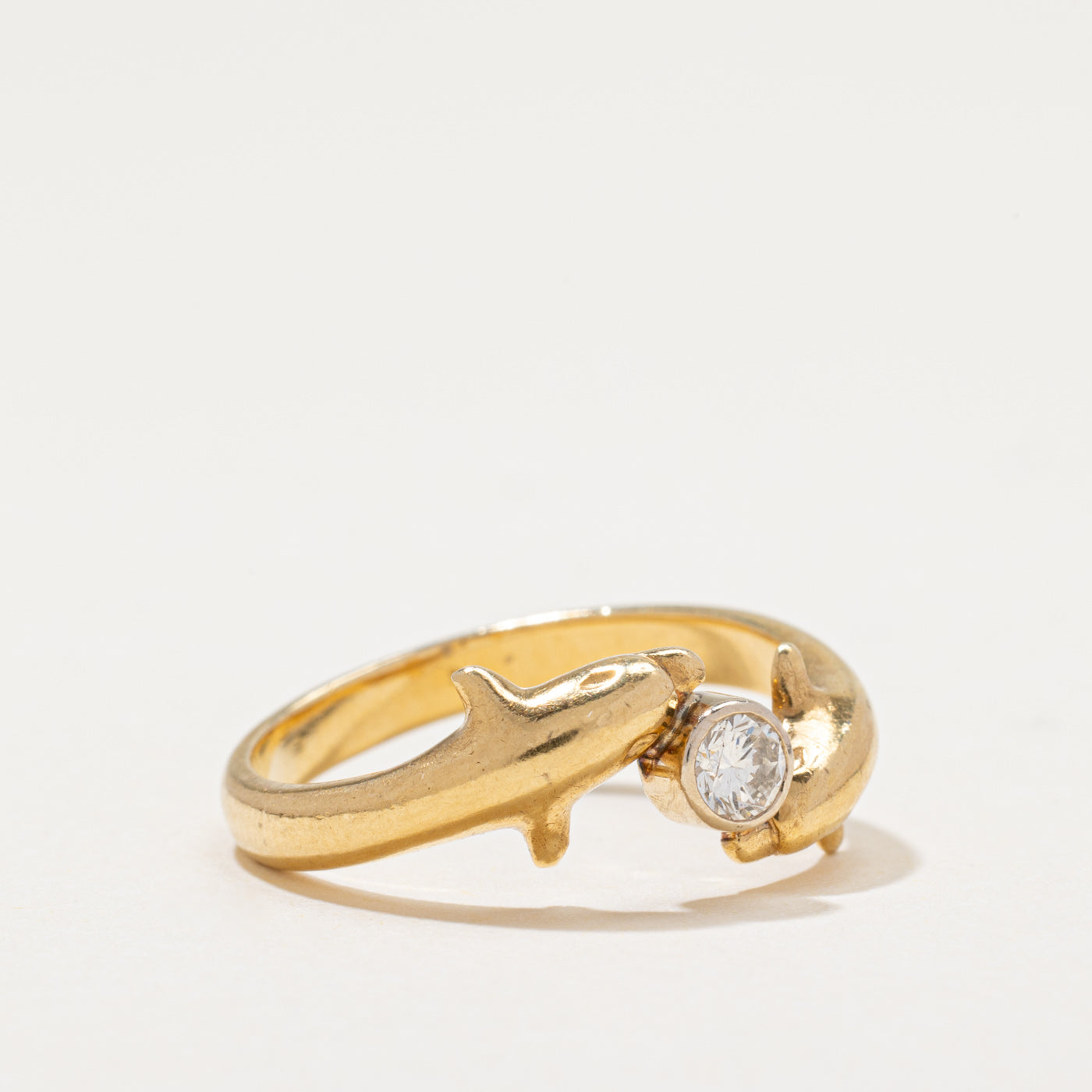Diamond Dolphin Bypass Ring | 0.20ct | SZ 7.75