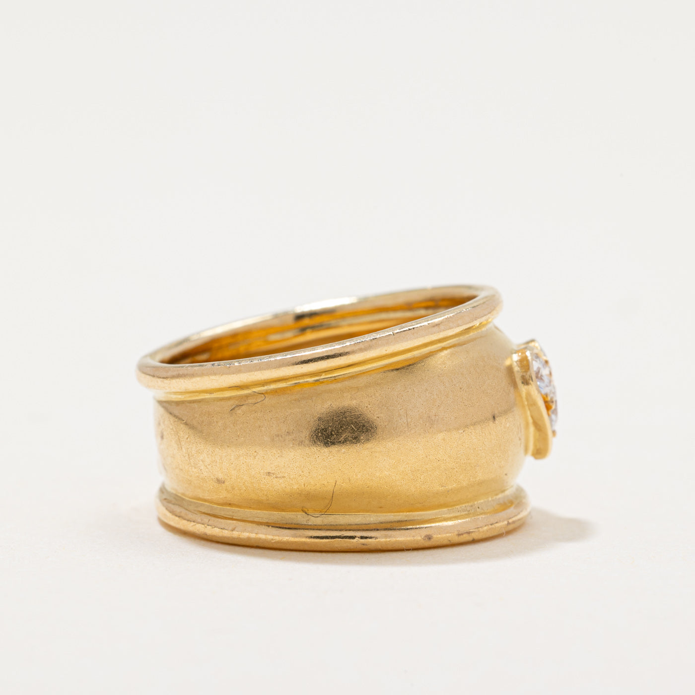 Vintage Diamond Heart Wide Band | 0.18ctw | SZ 6.5