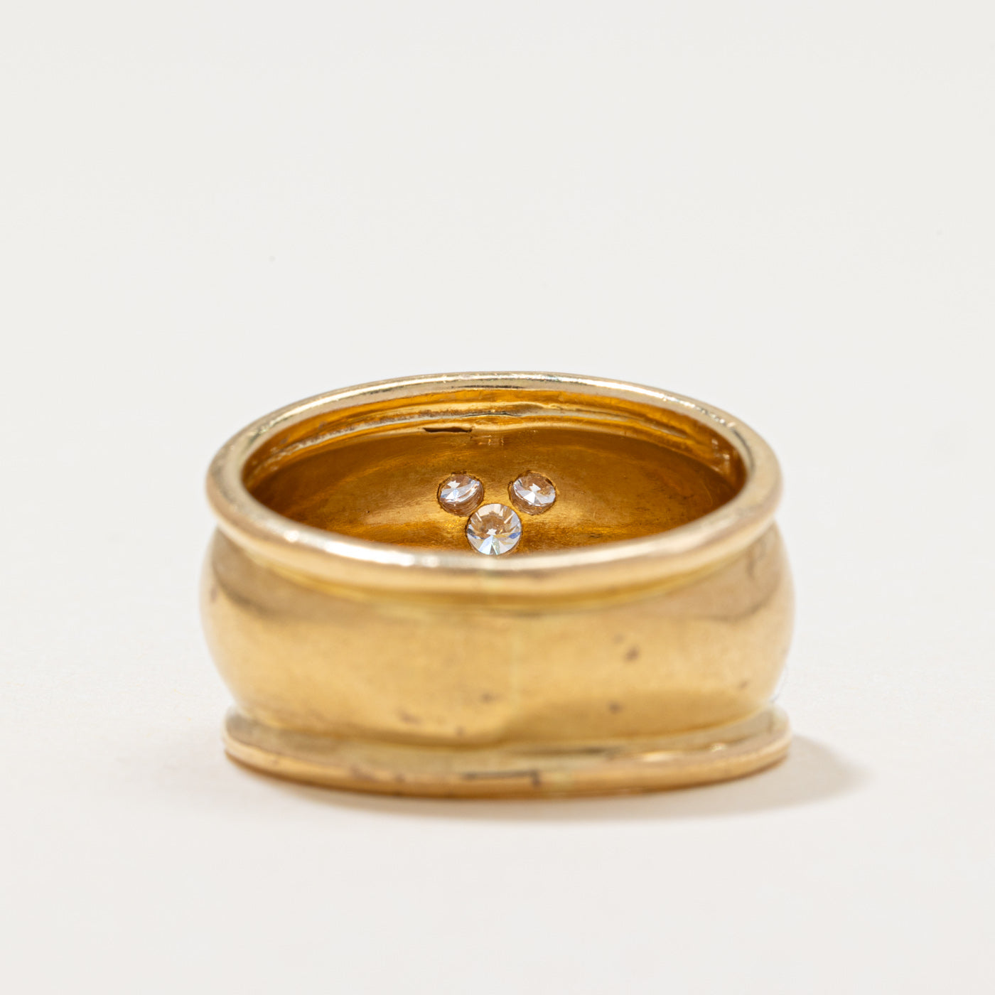 Vintage Diamond Heart Wide Band | 0.18ctw | SZ 6.5