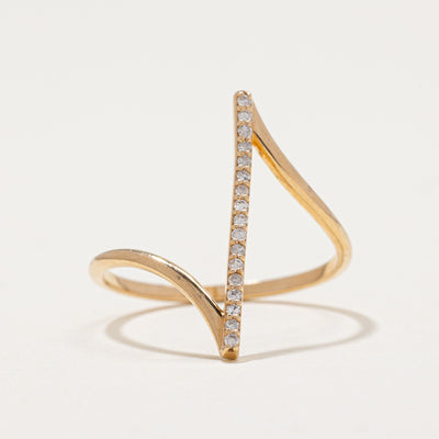 Diamond Column Bypass Ring | 0.09ctw | SZ 7.5