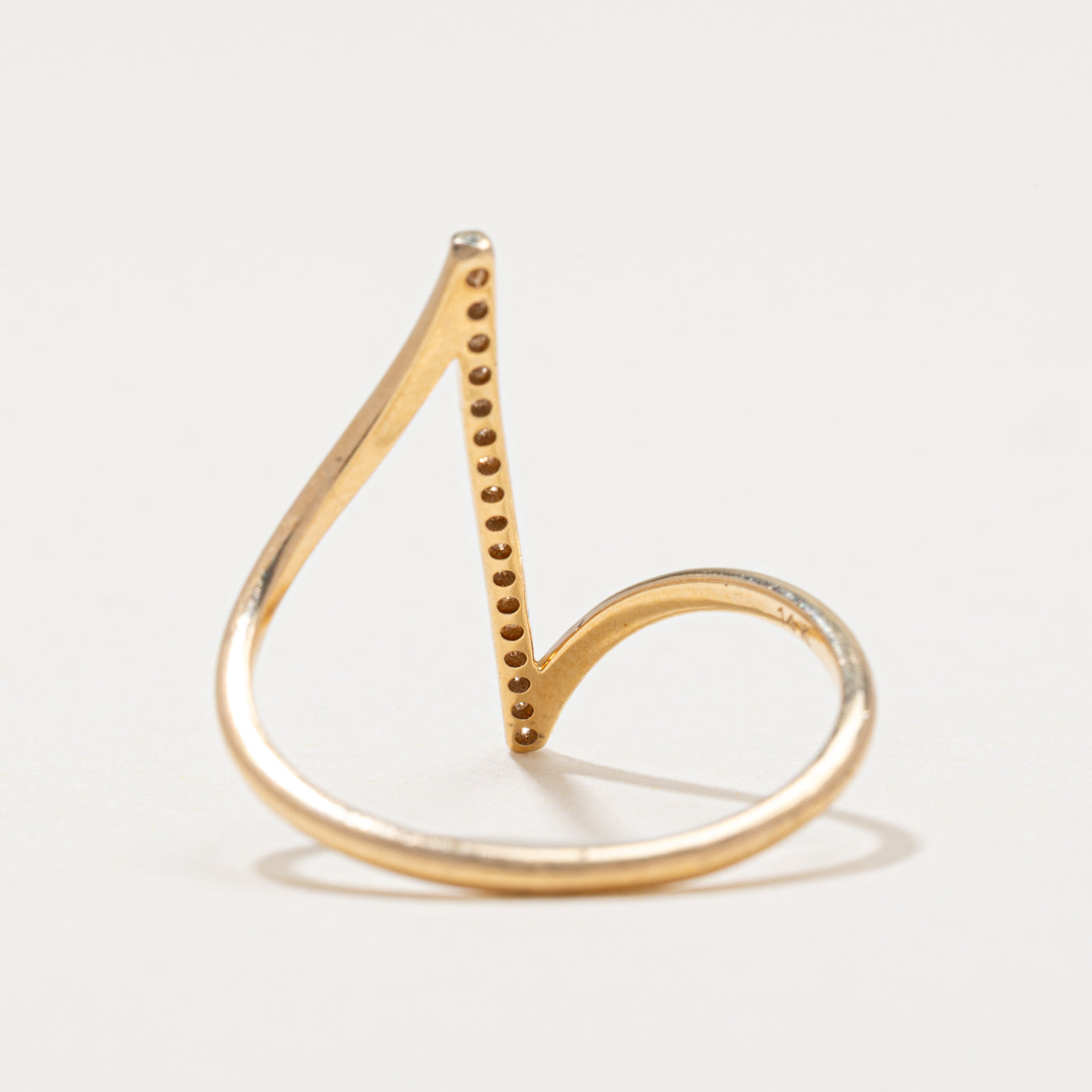 Diamond Column Bypass Ring | 0.09ctw | SZ 7.5