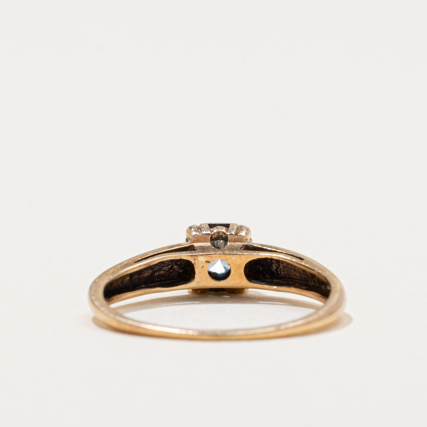 Two Tone Gold Solitaire Diamond Ring | 0.13ct | SZ 3