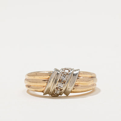 Diagonal Diamond Grooved Ring | 0.08ctw | SZ 8